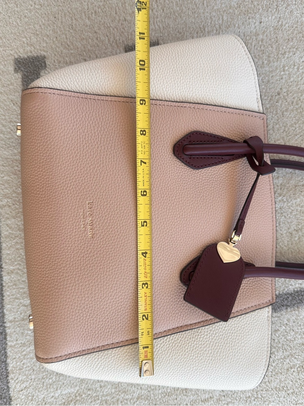 kate spade Two-Tone Pebbled Leather medium grace satchel - Picture 9 of 14